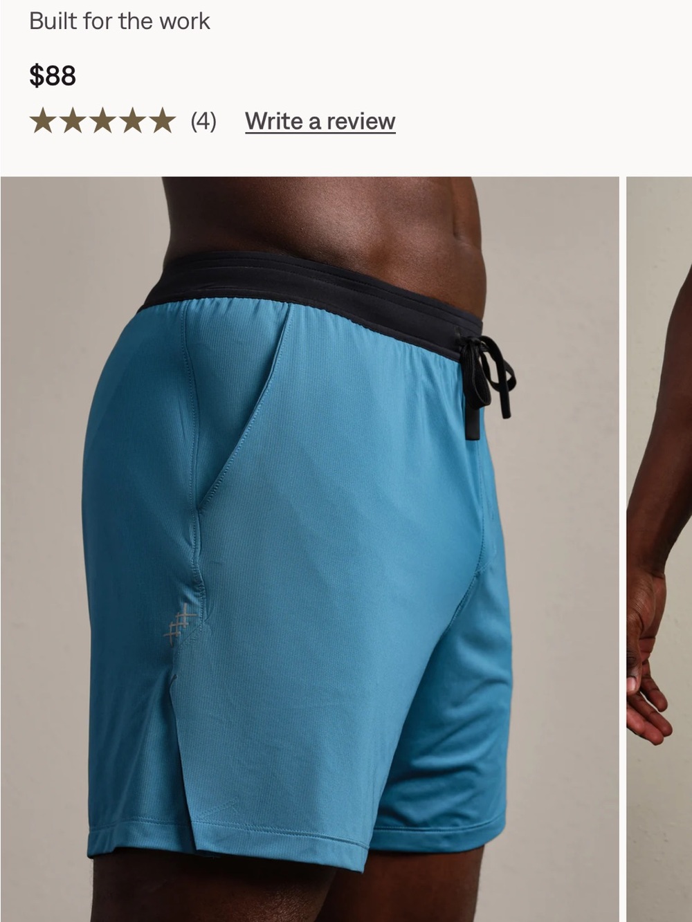 RHONE 6” endure Shorts ash blue with Black Waistband